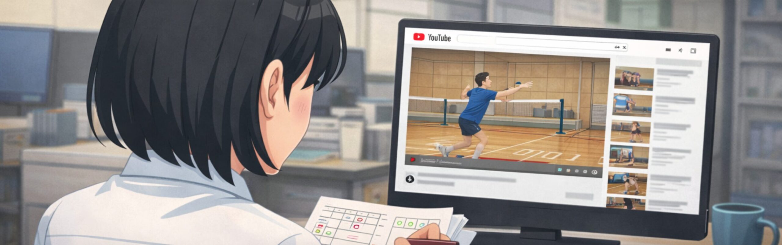 Youtubeで学習する顧問の先生