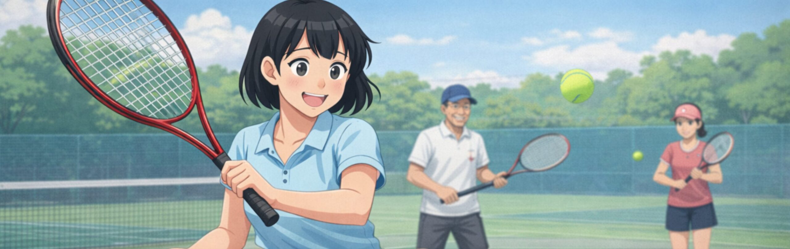 地域のテニスサークルで実際に体験する顧問の先生