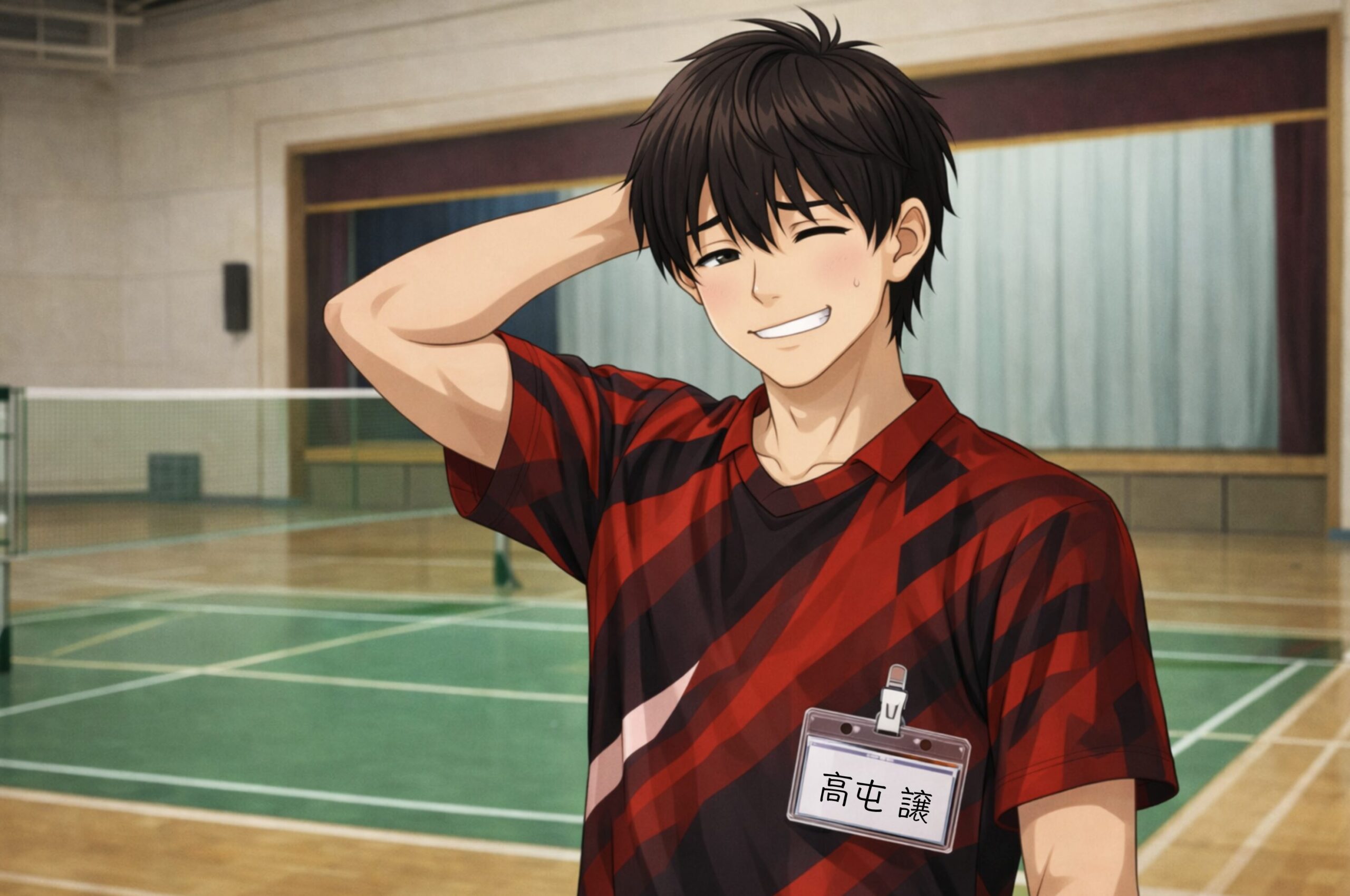 名札を付ける譲